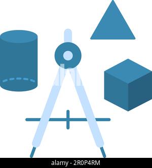 Studying Geometry icon vector image. Suitable for mobile application web application and print media. Stock Vector
