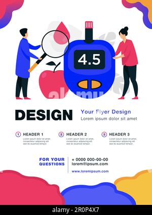 Doctors testing blood for sugar and glucose Stock Vector