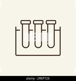 Lab test tubes line icon Stock Vector