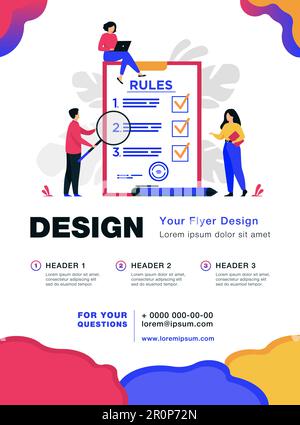 Business people studying list of rules Stock Vector