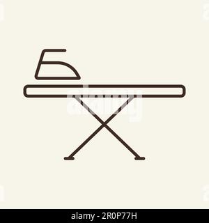 Ironing line icon Stock Vector
