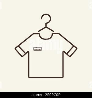T-shirt on hanger line icon Stock Vector