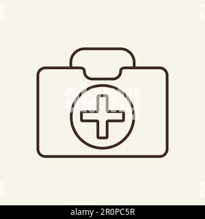 Medical kit list line icon Stock Vector