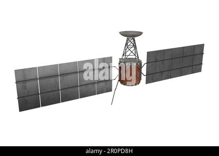 3d rendering satellite dish with solar panel in outer space Stock Photo ...