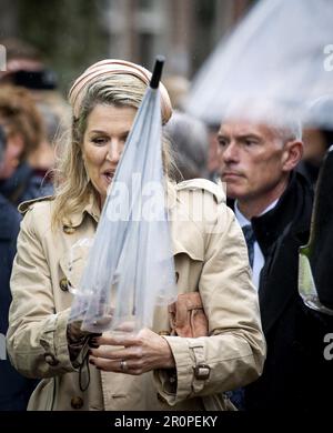 Wadden Islands, Netherlands. 09th May, 2023. WEST-TERSCHELLING - Queen Maxima on the square in front of the Brandaris lighthouse. The royal couple will pay a two-day regional visit to the Wadden Islands. ANP KOEN VAN WEEL netherlands out - belgium out Credit: ANP/Alamy Live News Stock Photo