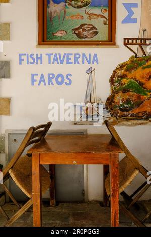 Taverna in Agia Galini, Crete Stock Photo