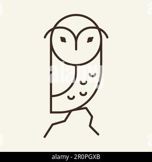 Halloween owl vector line icon Stock Vector