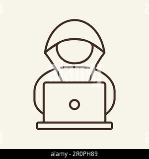 Hacker line icon Stock Vector