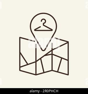 Location of laundry line icon Stock Vector