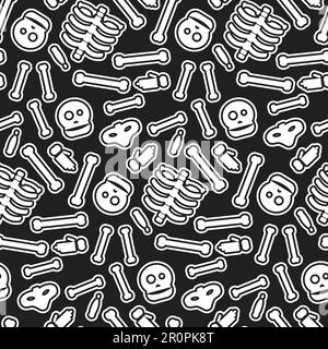Happy Halloween Seamless Pattern. Scary and horror background. 31th October ornament for kid and youth stuff. Vector Stock Vector