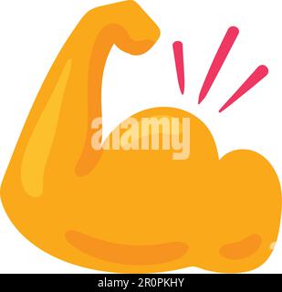 Biceps flat color illustration. Champion, winner clipart. Power, strength hand drawn design element Stock Vector