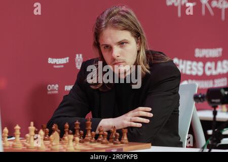 Bucharest, Romania. 6th May, 2023: Ian Nepomniachtchi, Russian chess  grandmaster, during the game against Romanian chess grandmaster Richard  Rapport (not in picture) in the first round of Superbet Chess Classic  Romania 2023