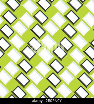 Vector stylish seamless pattern with notebook, smartphone and tablet in flat style. Cartoon design backdrop Stock Vector