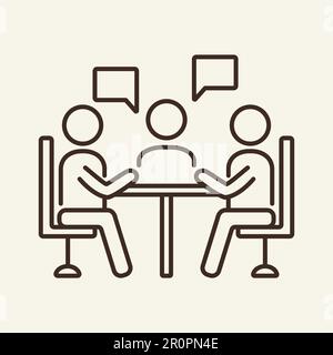 Business discussion vector line icon Stock Vector