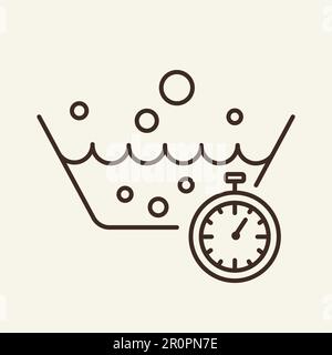 Washing time line icon Stock Vector