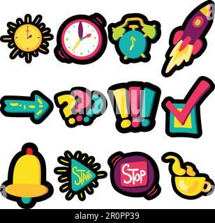 Time Managment Signs Set. Business project icons Stock Vector