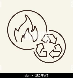 Biogas line icon Stock Vector