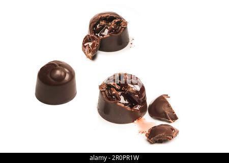A chocolate candy isolated on a white background. Stock Photo