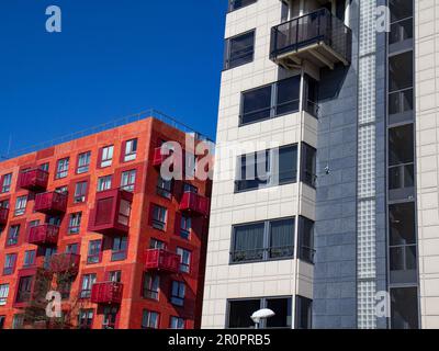 modern architecture the windows with a private balcones Stock Photo