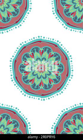 Boho Ethnic Seamless Pattern. Orient ornament from mandala for print. Vector Stock Vector