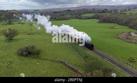 Steam Train Locomotive At North Yorkshire Moors Near Goathland Stock Photo