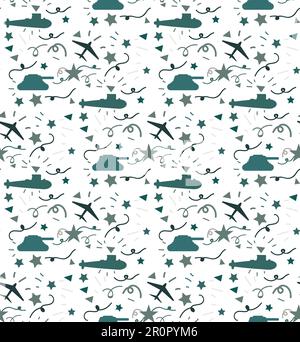 Background of the patriots day. Military ornament. Victory Day Seamless Pattern. Vector Stock Vector