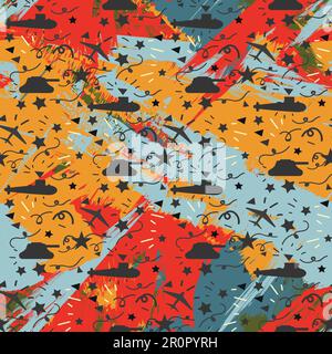 Background of the patriots day. Military ornament. Victory Day Seamless Pattern. Vector Stock Vector