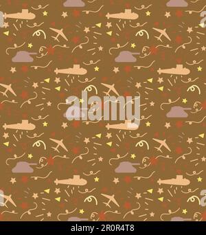 Background of the patriots day. Military ornament. Victory Day Seamless Pattern. Vector Stock Vector