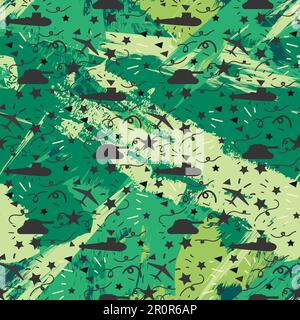 Background of the patriots day. Military ornament. Victory Day Seamless Pattern. Vector Stock Vector
