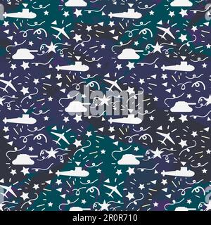 Background of the patriots day. Military ornament. Victory Day Seamless Pattern. Vector Stock Vector