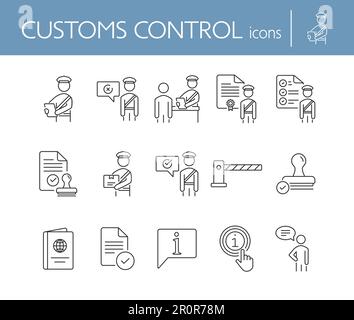 Customs control icons Stock Vector
