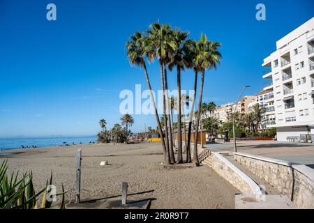 Estepona shoreline promenade. , Costa del Sol, Malaga Province, Andalusia, southern Spain. Stock Photo