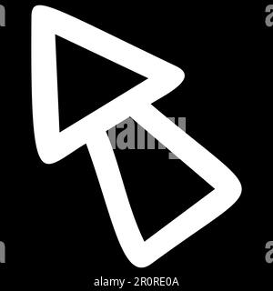 Arrow hand drawn illustration. Navigation sign, direction move isolated on black background Stock Vector