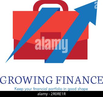 Business deal flat gradient icon. Banking company logo with arrow. Digital case isolated clipart Stock Vector