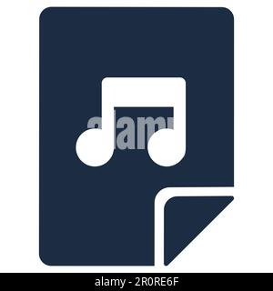 Music app flat vector icon. Audio, musical note. Multimedia recreation. Melody symbol Stock Vector