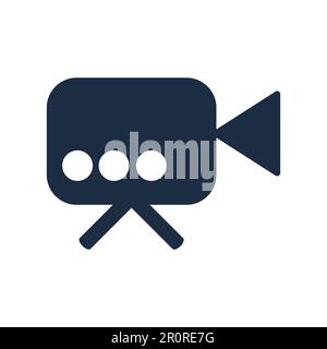 Camcorder flat vector icon. Moviemaking camera. Motion picture. Security monitoring Stock Vector
