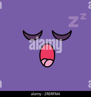 Sleeping emoji vector illustration. Bored, tired emoticon. Feeling, emotion cartoon sticker Stock Vector