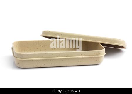 lunch box isolated on white background. plastic box Stock Photo
