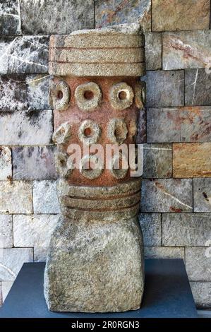 The Temple of the Feathered-Serpent, sculpture depicting the deity known as Quetzalcoatl, the feathered serpent, Teotihuacán (Tenochtitlan) in Mexico Stock Photo