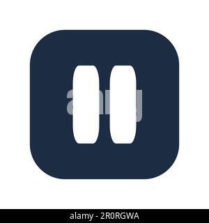 Pause button flat vector icon. Player control symbol. Multimedia interruption. Operating mode Stock Vector
