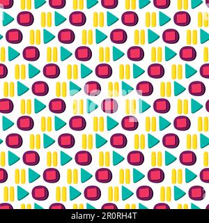 Media player buttons flat seamless pattern. Play, stop, pause symbols. Multimedia cartoon texture Stock Vector