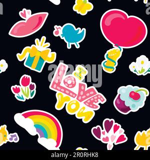 Love seamless vector pattern. Dating and romance. Valentine's Day romantic hand drawn background Stock Vector