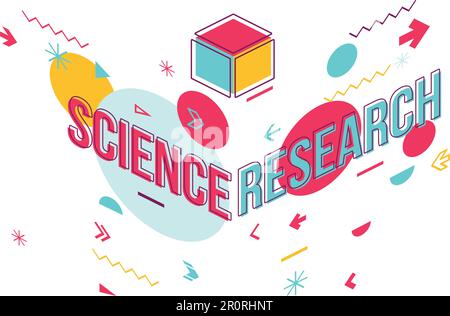 Scientific study word concept banner design. Science research perspective view illustration Stock Vector
