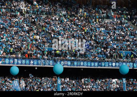 Naples, Italy, 7th May 2023. SSC Napoli fans during the Serie A match at Stadio Diego Armando Maradona, Naples. Picture credit should read: Jonathan Moscrop / Sportimage Stock Photo