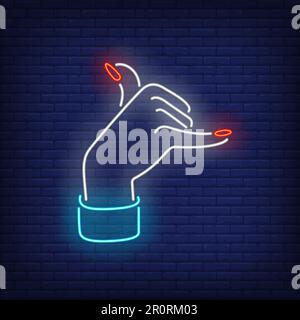 Shaka gesture neon sign Stock Vector