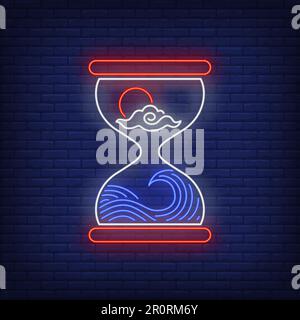 Vacation time neon sign Stock Vector