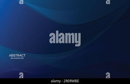 navy blue wave abstract background, modern elegant blue abstract background Stock Vector