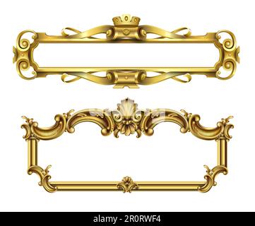Gold classic frame of the rococo baroque Stock Vector
