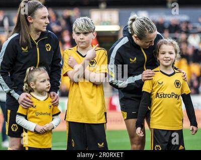Wolverhampton, UK. 09th May, 2023. Wolverhampton, England, May 9th 2023: Wolves players and mascots during the Birmingham County Cup final between Wolverhampton Wanderers and Stourbridge at Molineux Stadium in Wolverhampton, England (Natalie Mincher/SPP) Credit: SPP Sport Press Photo. /Alamy Live News Stock Photo