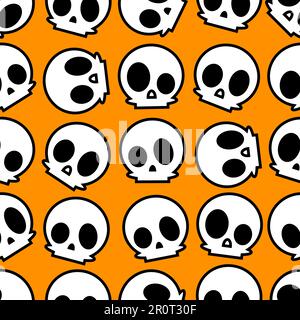 Day of The Dead colorful sugar skull with floral ornament seamless pattern Stock Vector